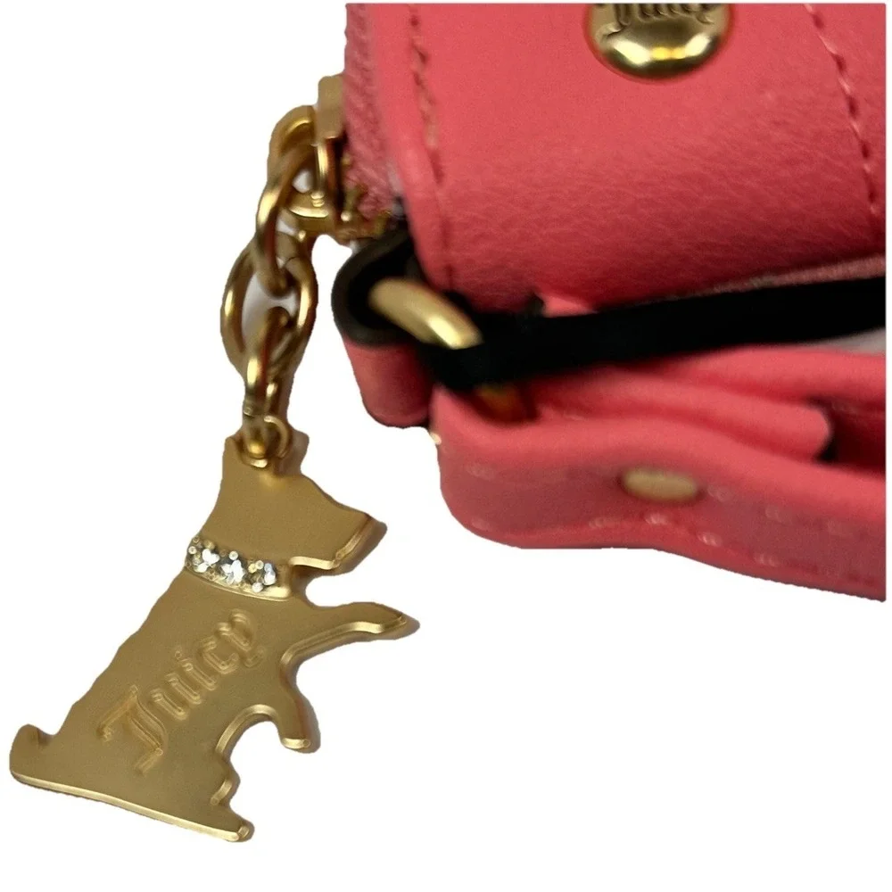 Juicy Couture Fan Club Crown Zip Around Wallet Wristlet Pink Scotty Dog NWT